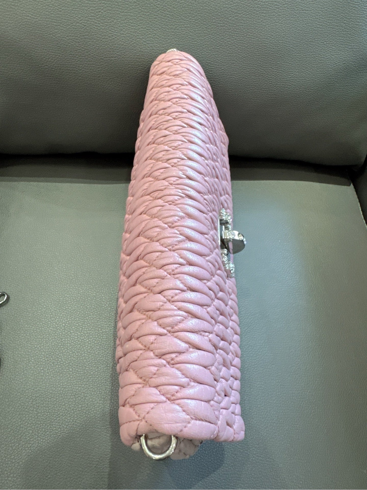 Miu Miu - Matelassé Gem Chain Bag - Leather - Pink - (medium)