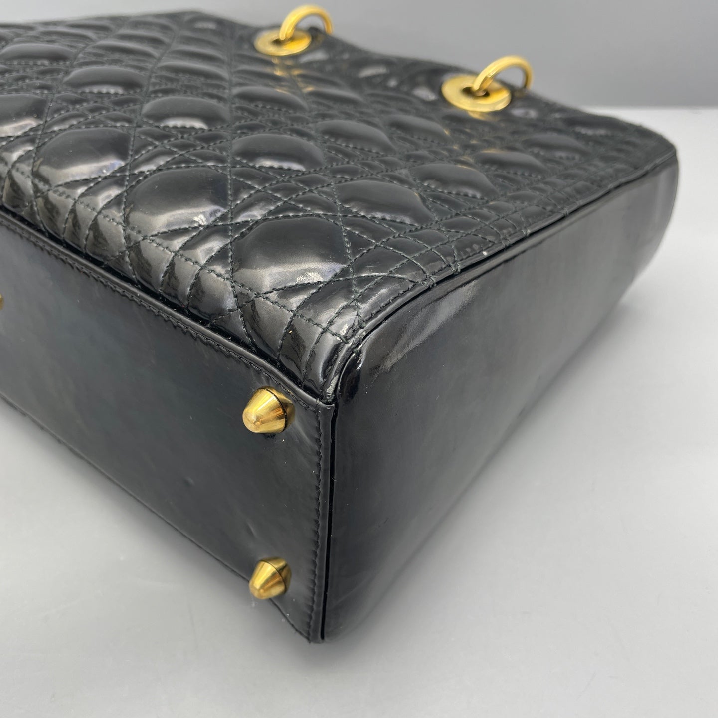 Dior - Lady Dior Large - Patent leather - Black - (Large)