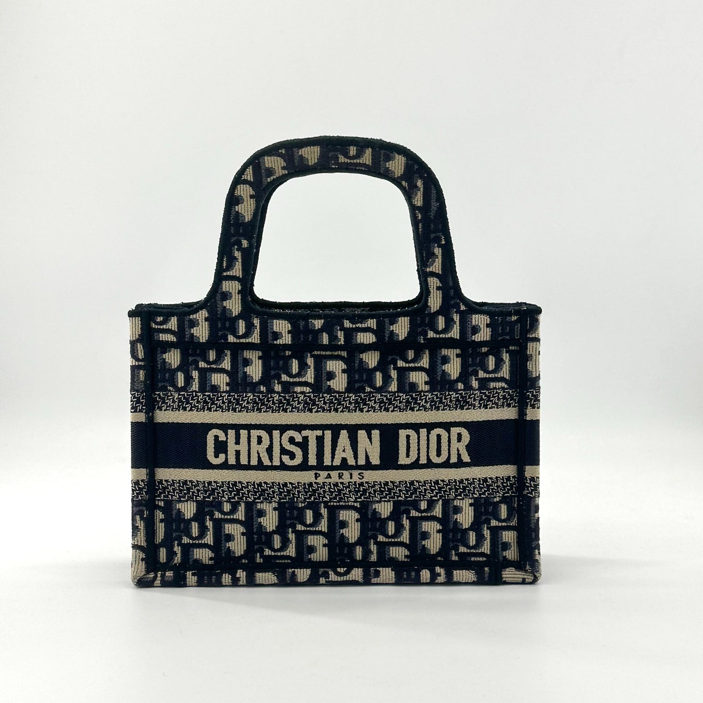 Dior - Book Tote Mini - Embroidered Canvas - Blue - (mini)