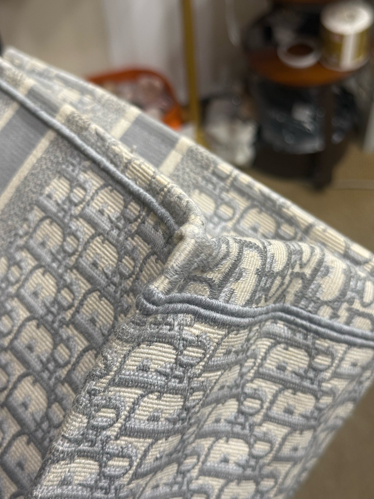 Dior - Book Tote - Jacquard canvas - Grey - (Large)