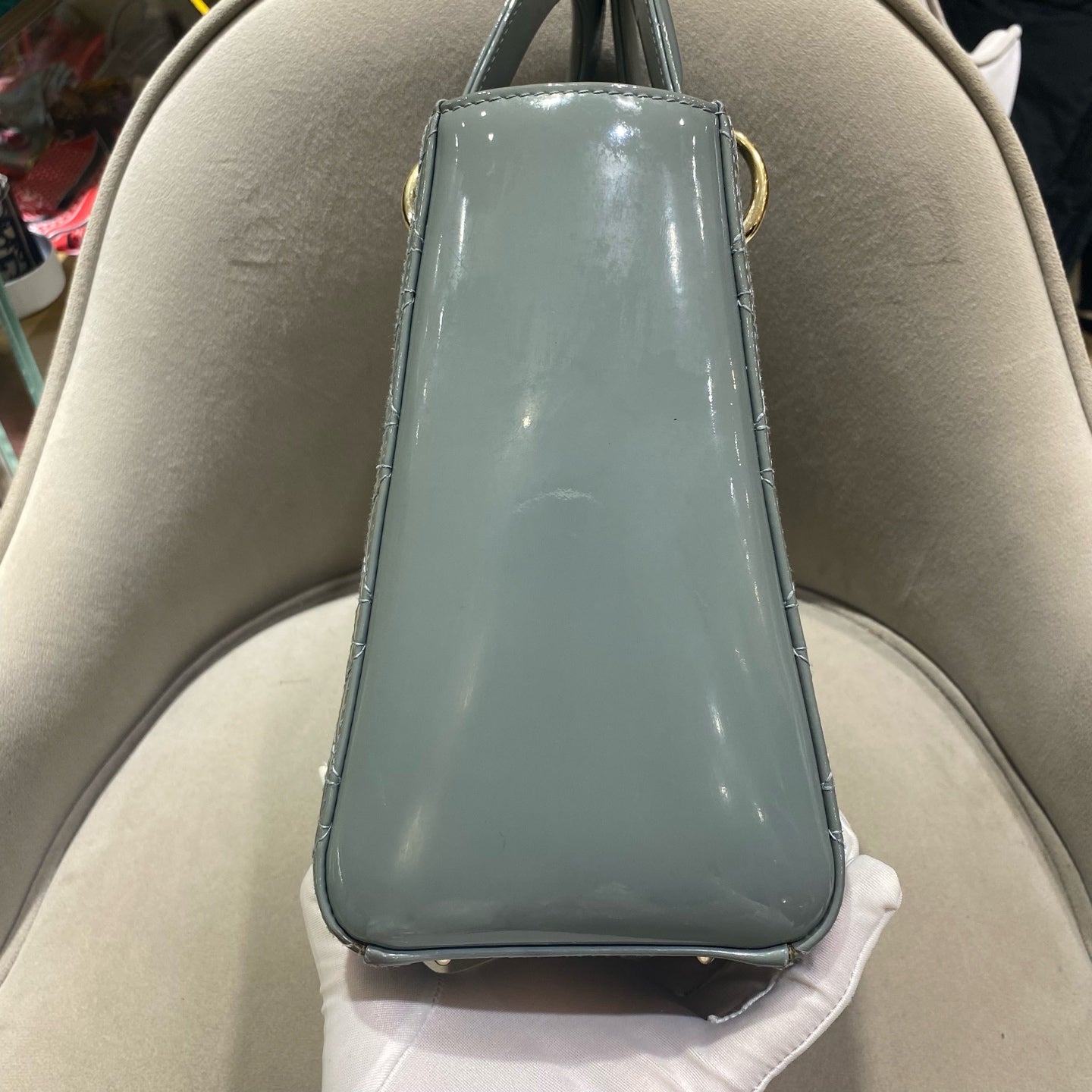 Dior - Lady Dior - Patent leather - Grey - (Medium)
