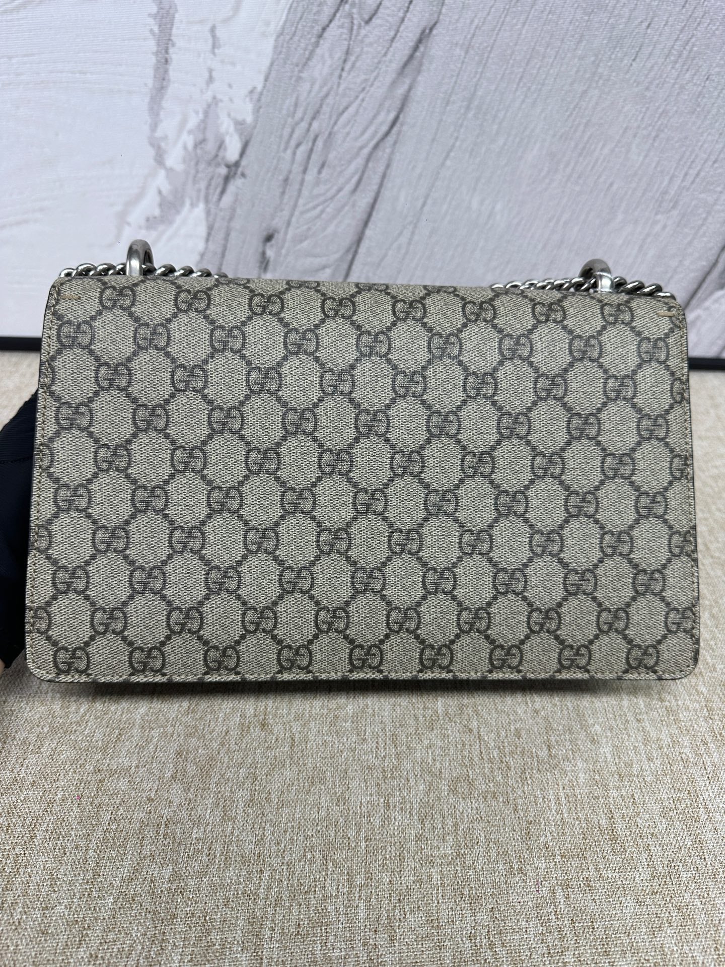 Gucci - Dionysus Shoulder Bag - GG Supreme coated canvas with suede trim - Beige - (Medium)