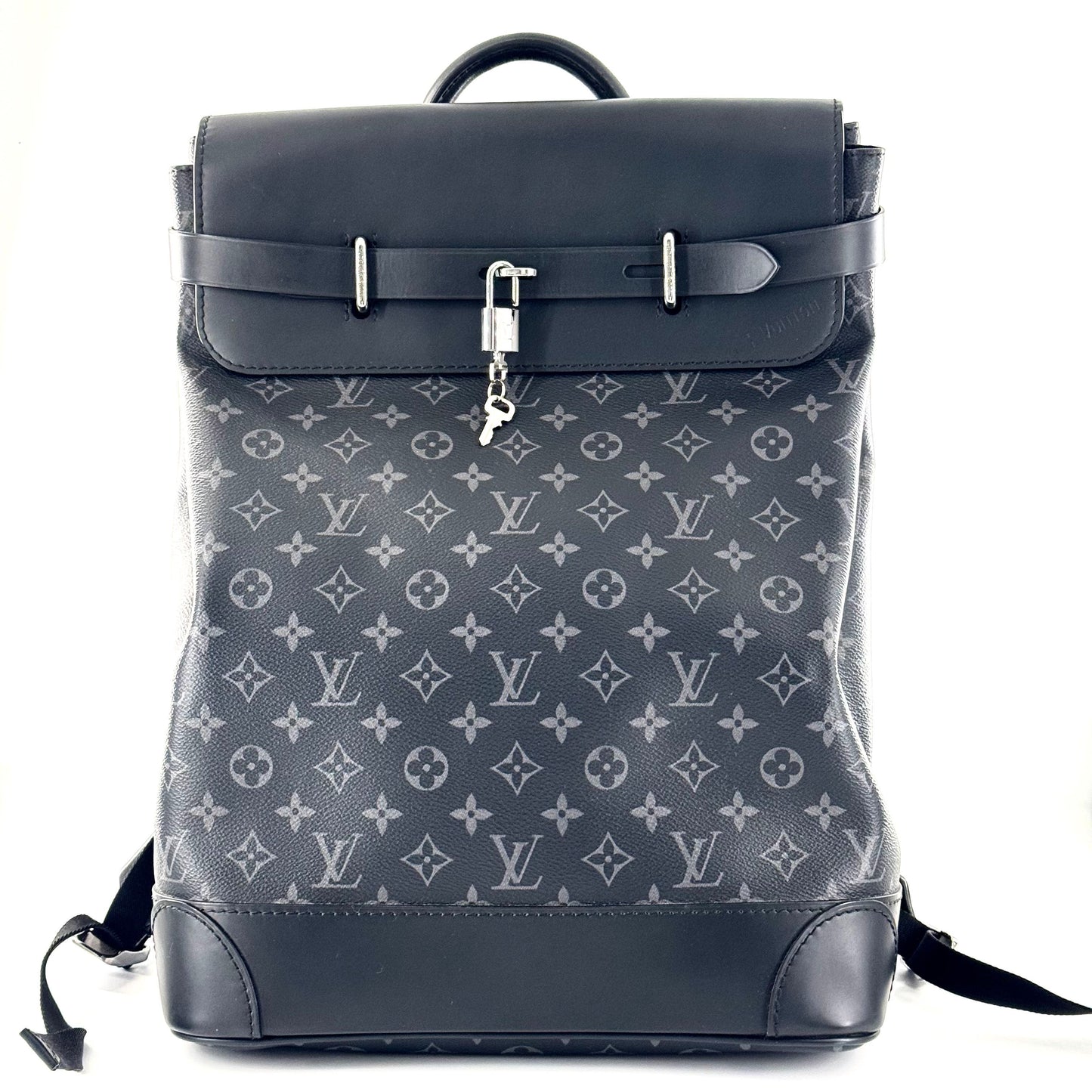 Louis Vuitton - Steamer Backpack - Monogram Eclipse coated canvas with cowhide leather trim - Black - (Large)