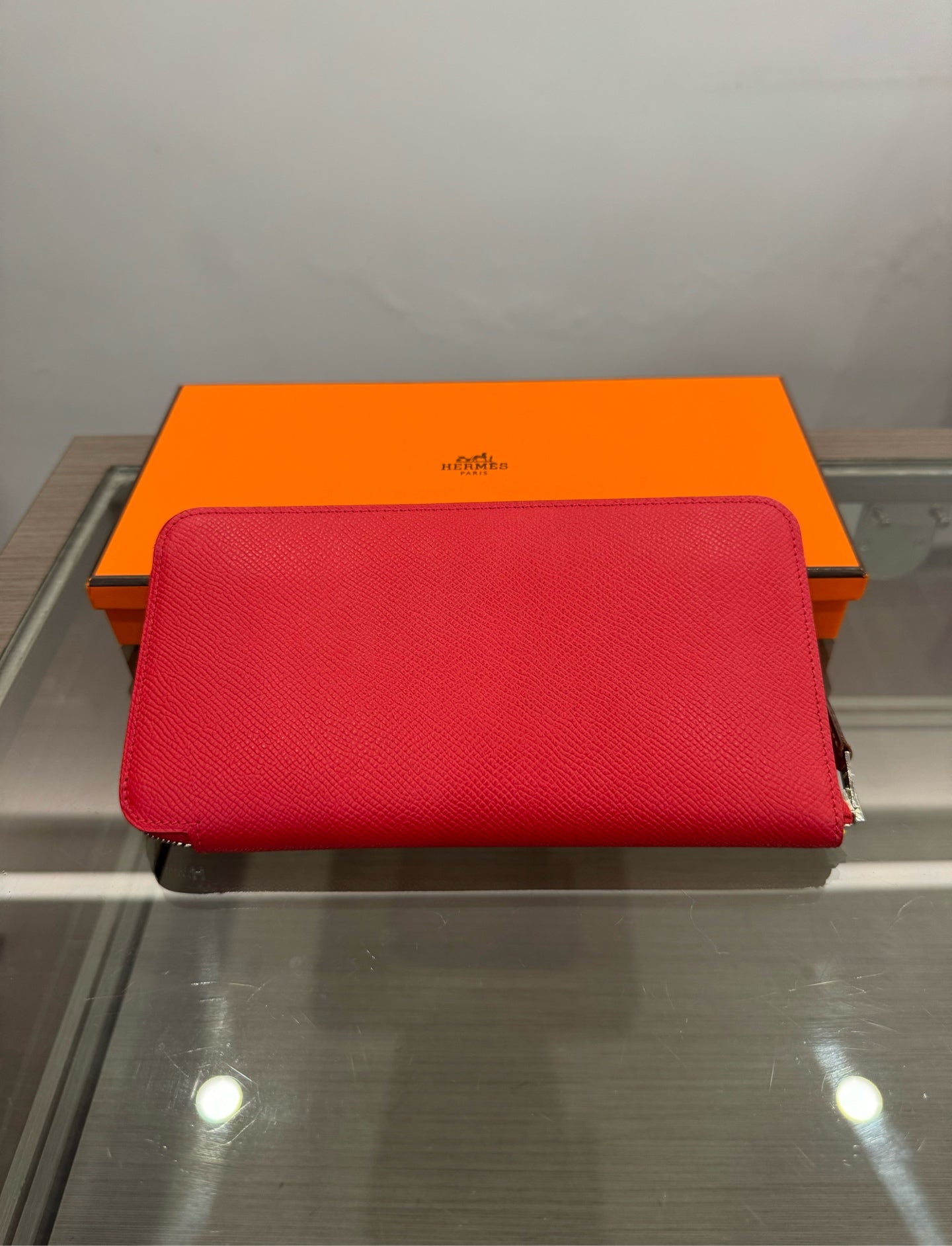 Hermès - Silk-in Classic Long Wallet - Epsom calfskin leather and silk - Red - (medium)