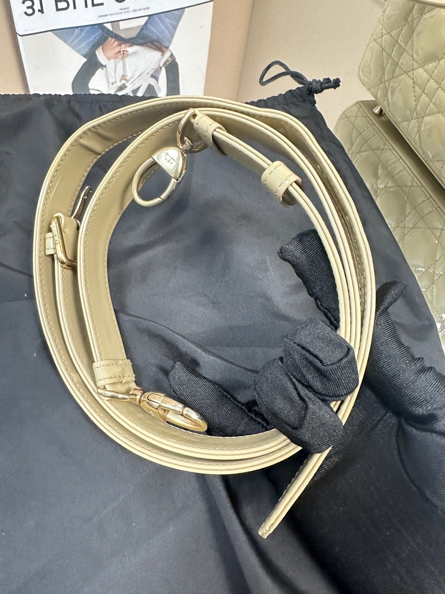 Dior - Lady Dior - Patent leather - Beige - (Small)