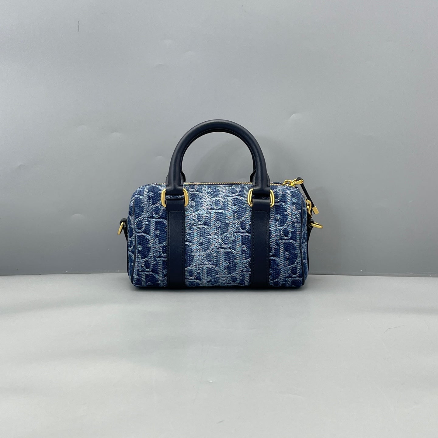 Dior - Boston Mini Bag - Denim and Leather - Blue - (mini)