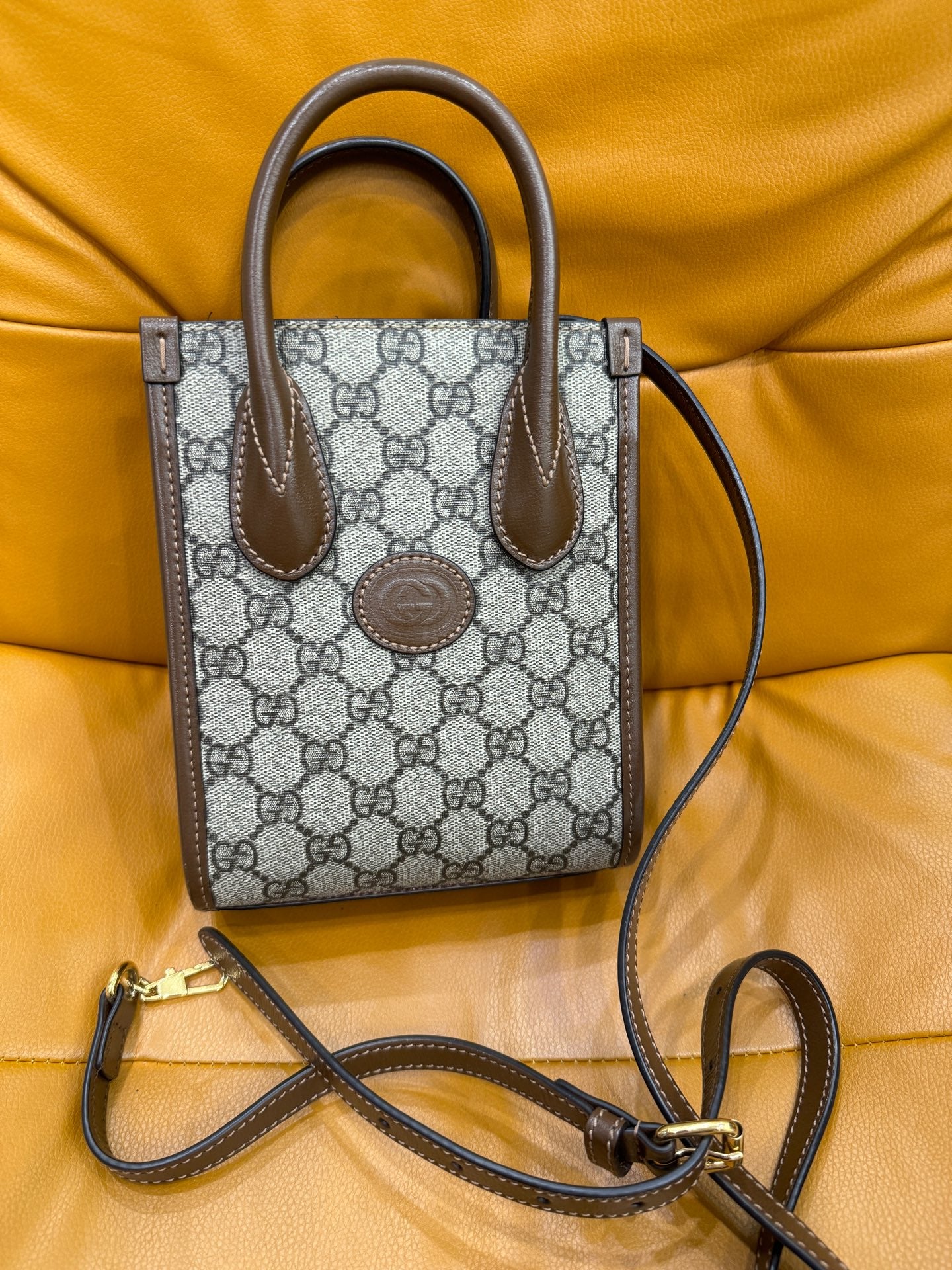 Gucci - Ophidia Mini Tote Bag - GG Supreme coated canvas and leather - Brown - (mini)