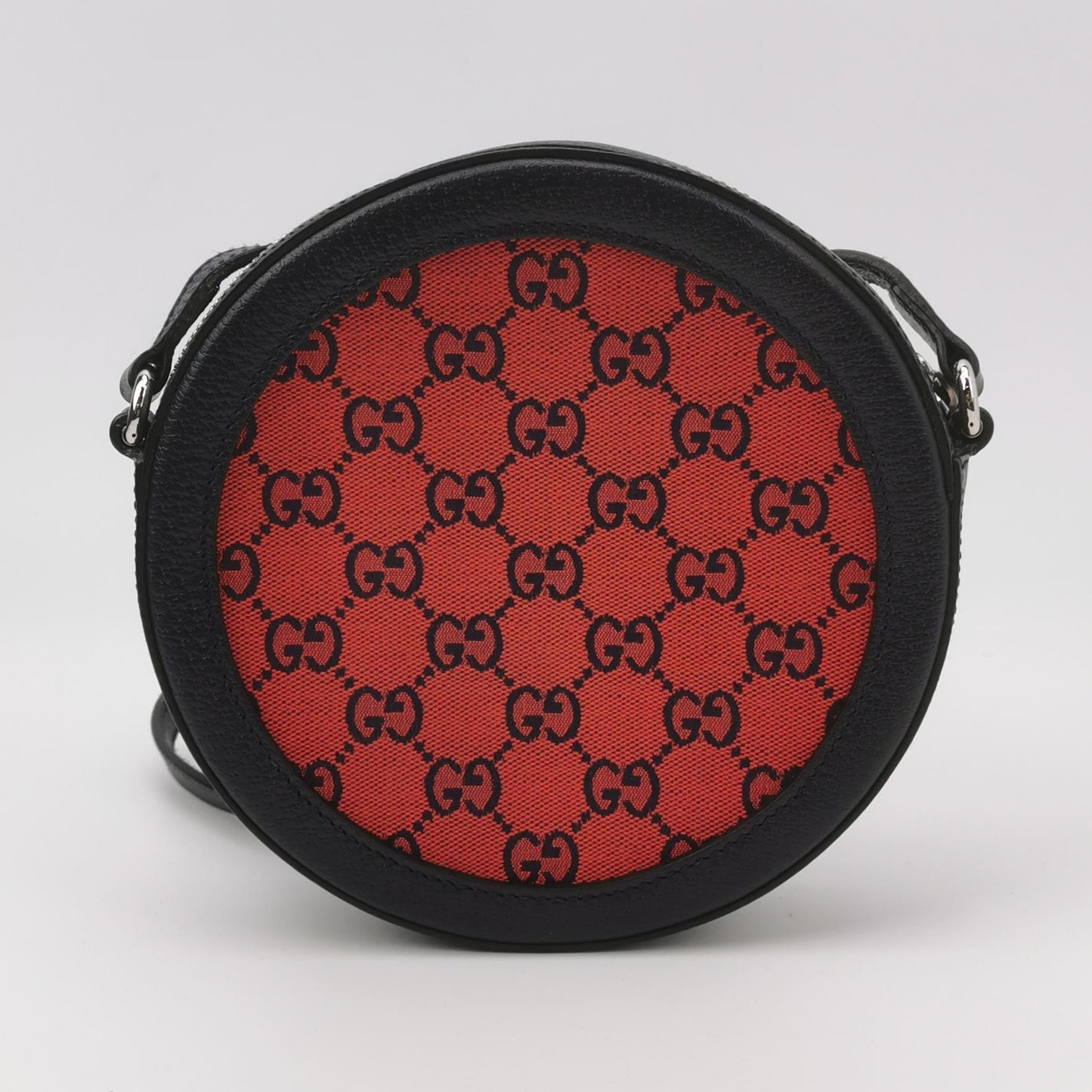 Gucci - 658825-2UZAN-5279 - GG Monogram canvas with pebbled leather trim - Red with black accents - (mini)