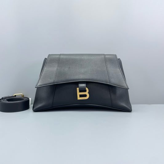 Balenciaga - Hourglass Bag - Smooth calfskin leather - Black - (Medium)