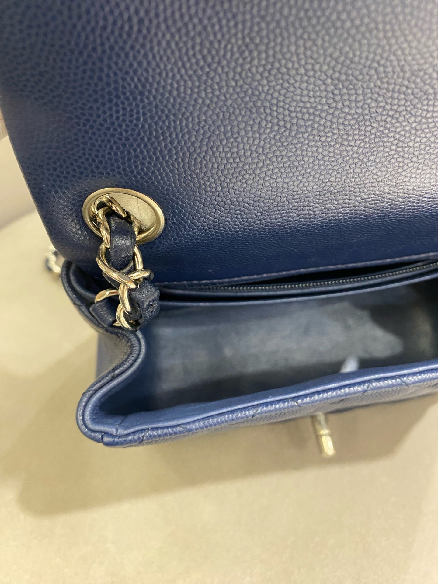 Chanel - Mini Square Flap Bag - Caviar leather - Navy - (mini)