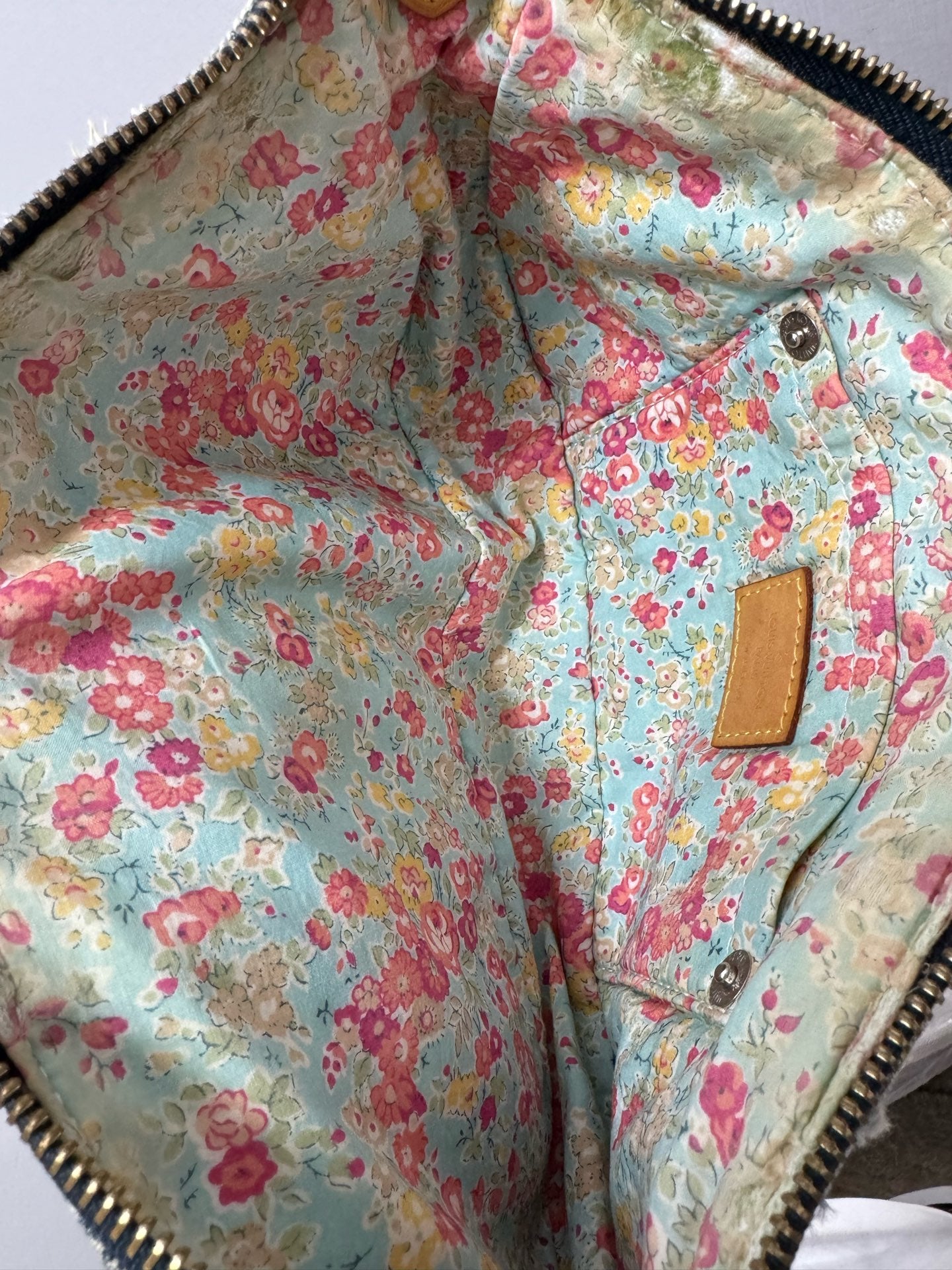 Louis Vuitton - Monogram Denim Distressed Shoulder Bag - Denim - Jeans, Vachetta leather - Blue - (Small)
