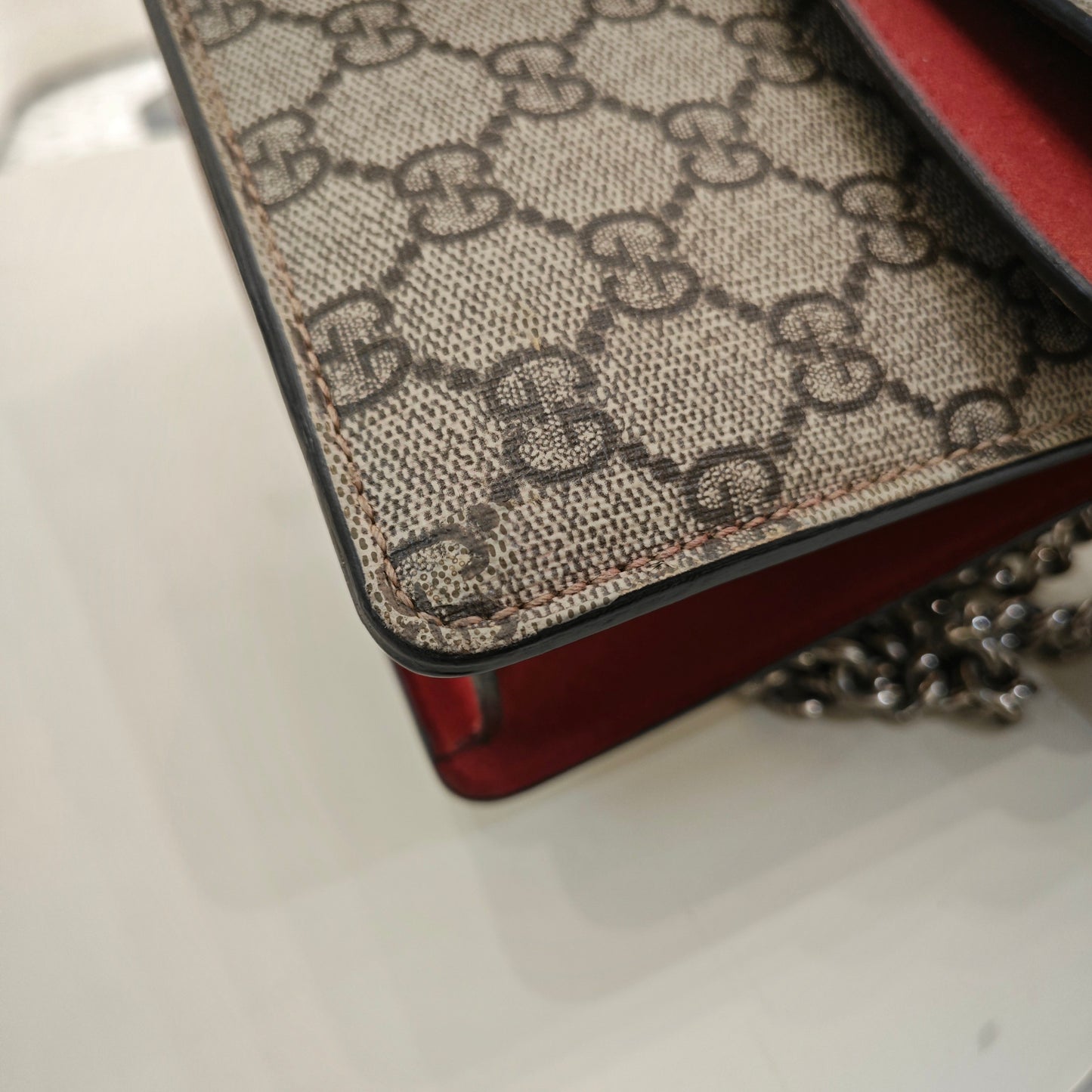 Gucci - Dionysus Mini - GG Supreme canvas with suede trim - Beige and Red - (mini)
