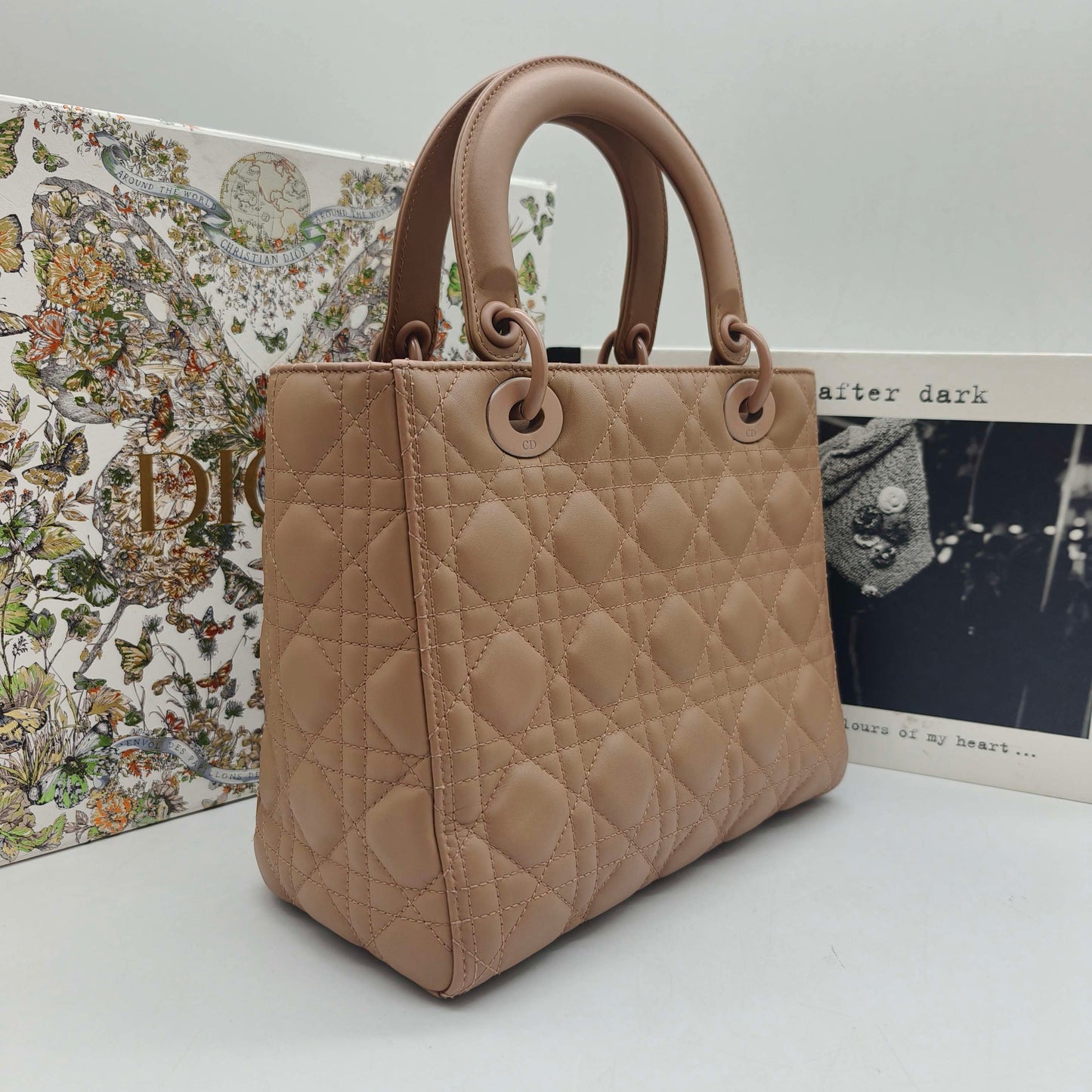 Dior - Lady Dior - Lambskin leather - Nude Pink - (Medium)