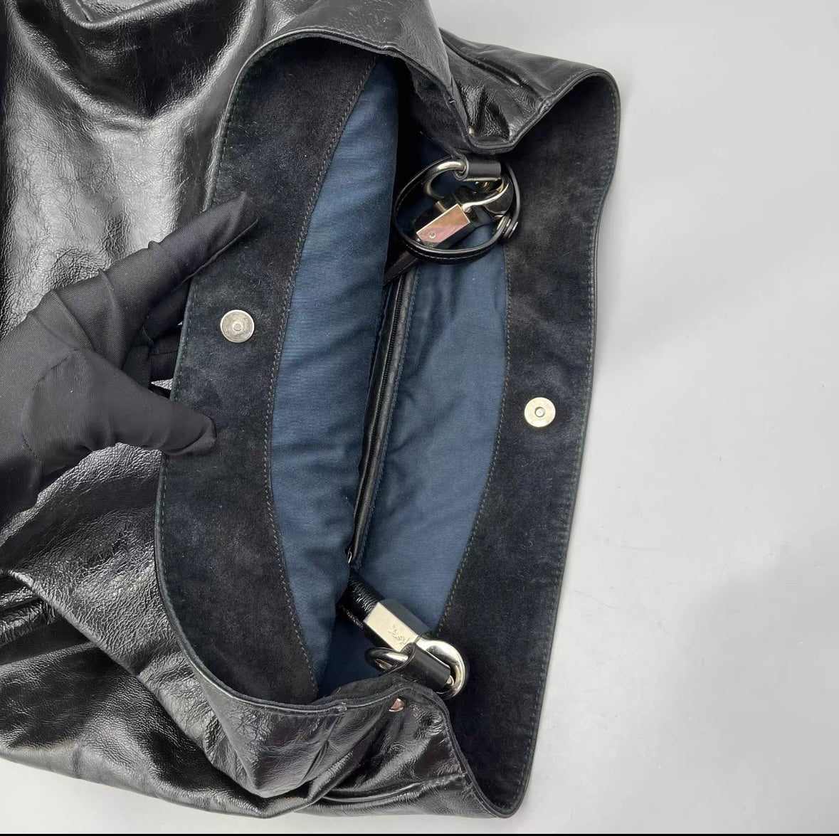 Saint Laurent - Patent Leather Shopper Bag - Patent leather - Black - (large)