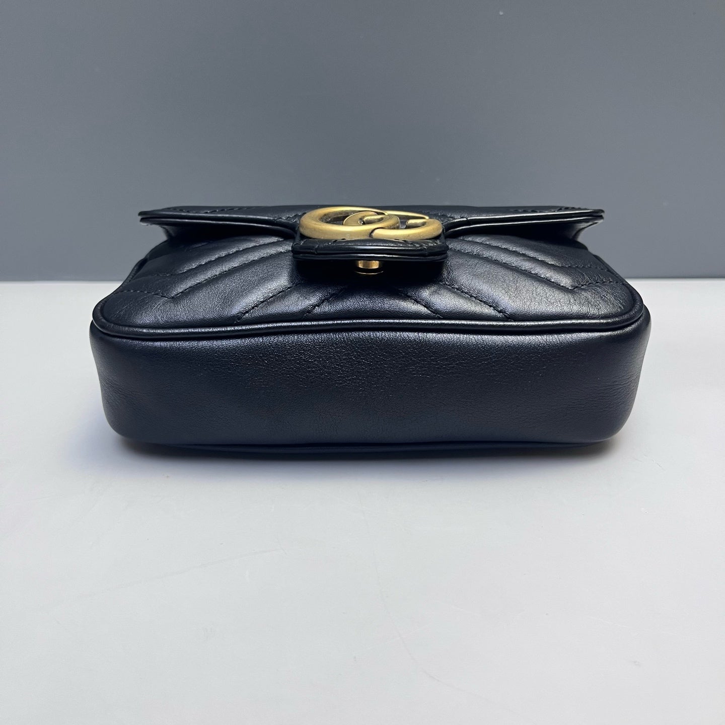 Gucci - GG Marmont Super Mini Chain Bag - Leather - Black - (mini)
