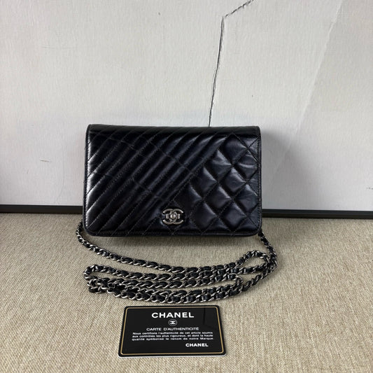Chanel - Leboy WOC (Wallet on Chain) - Oiled wax leather - Black - (Mini)