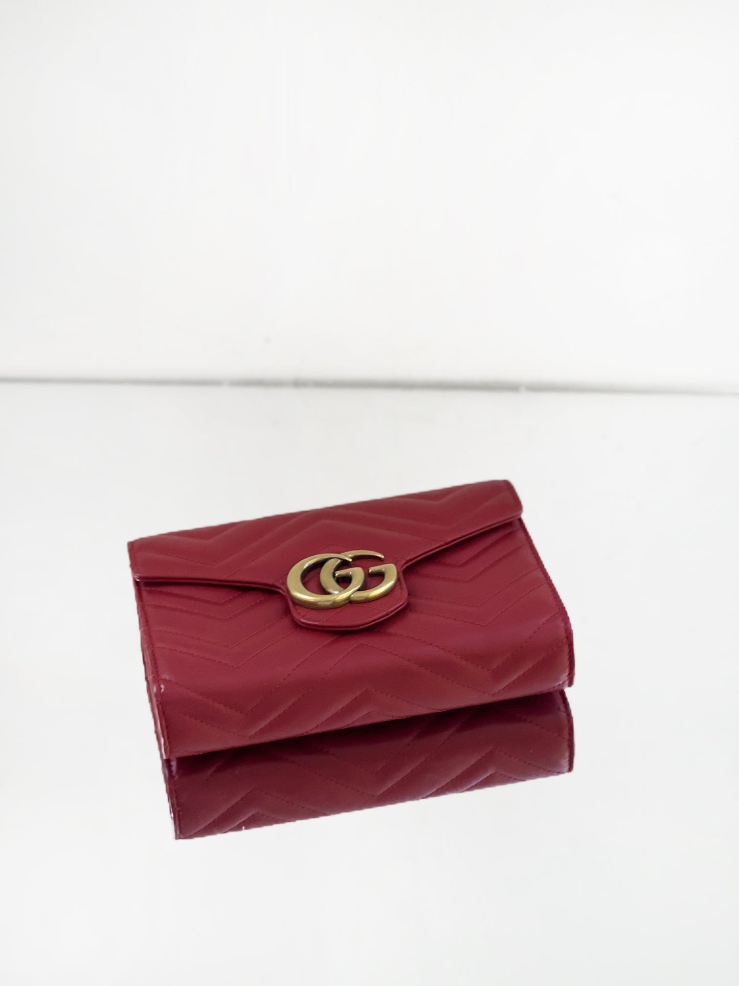 Gucci - Marmont WOC (Wallet on Chain) - Leather - Red - (mini)