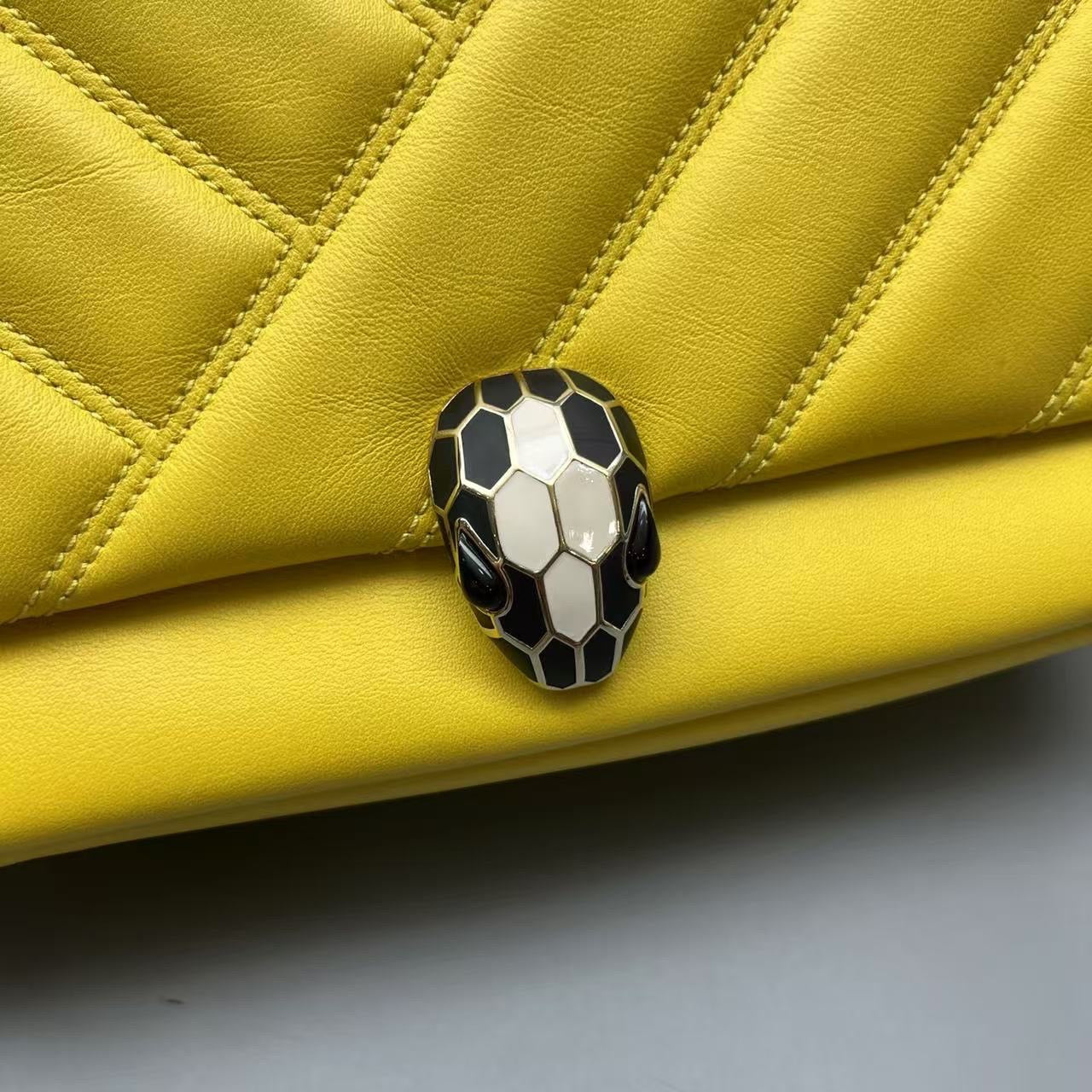 Bvlgari - Serpenti Forever Padded Shoulder Bag - Leather - Yellow - (mini)