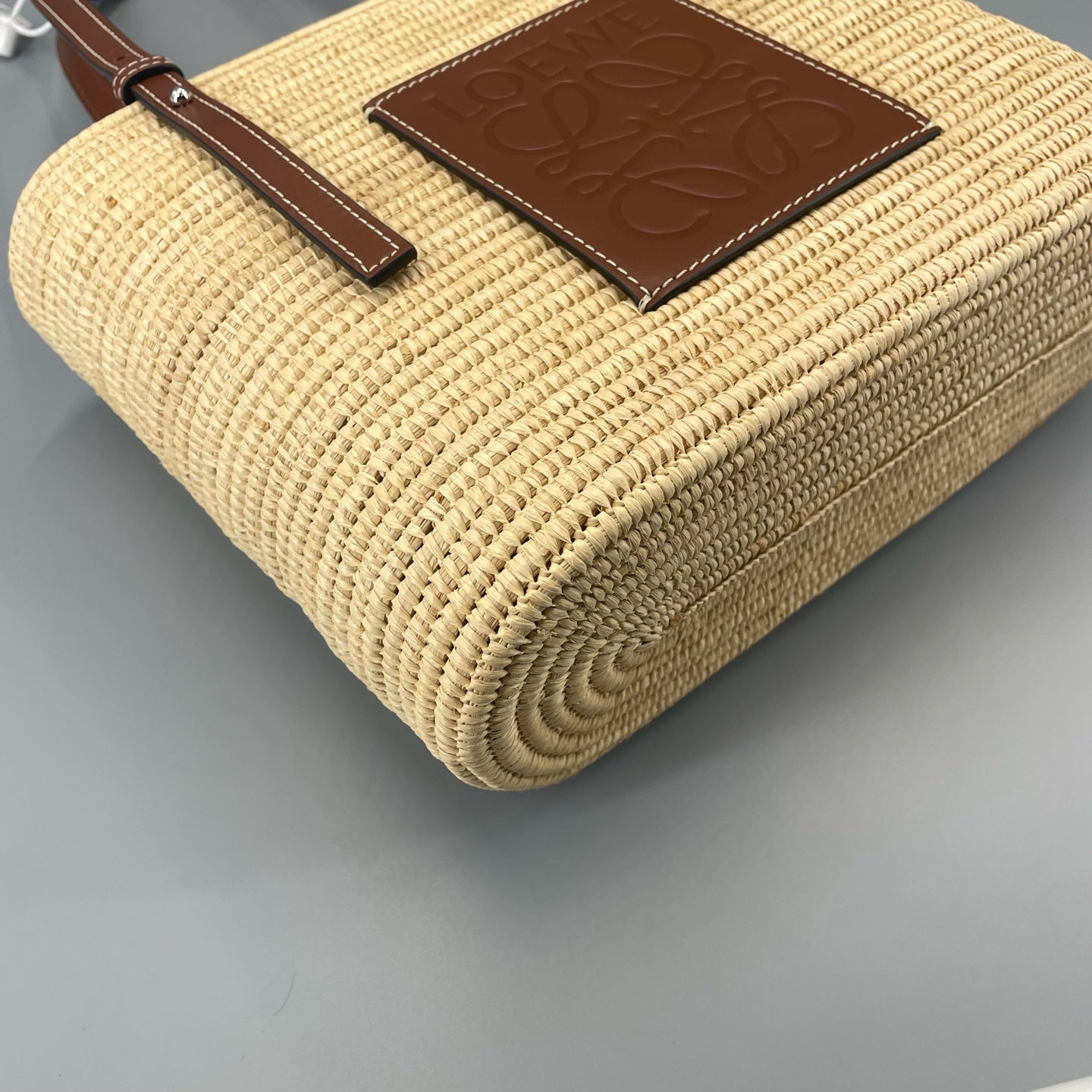 LOEWE - Woven Tote Bag with Anagram Patch - Wicker and Leather - Beige and Brown - (Small)
