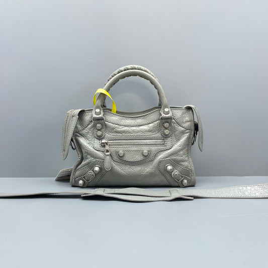 Balenciaga - Mini City Bag - Distressed lambskin leather - Grey - (mini)