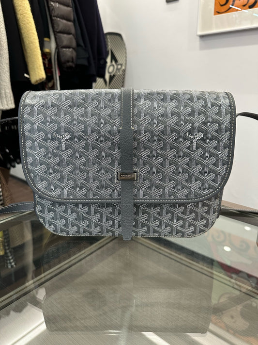 Goyard - Belvedere Messenger - Goyardine canvas with leather trim - Grey - (medium)