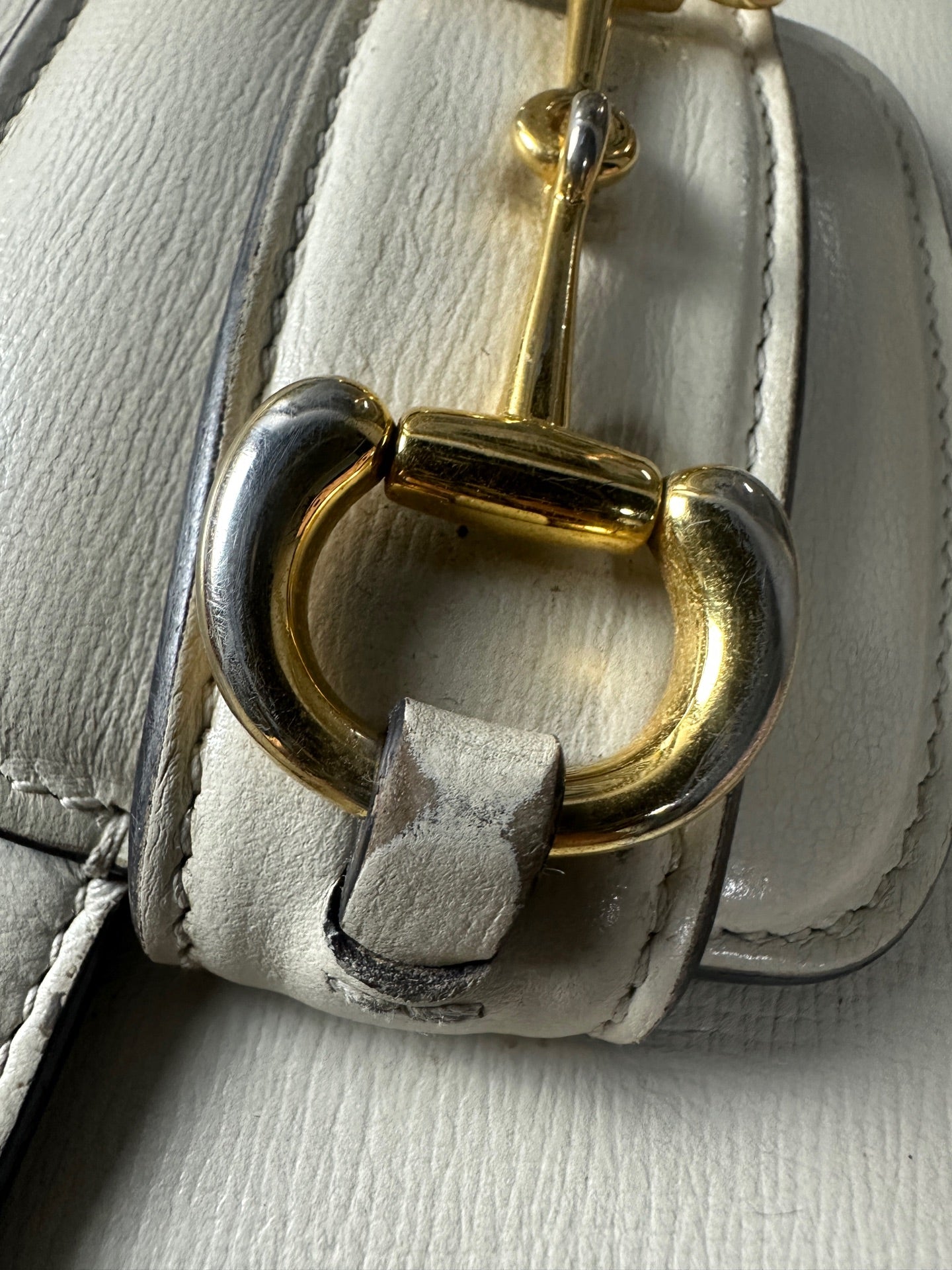 Gucci - 1955 Horsebit Shoulder Bag - Leather - White - (medium)
