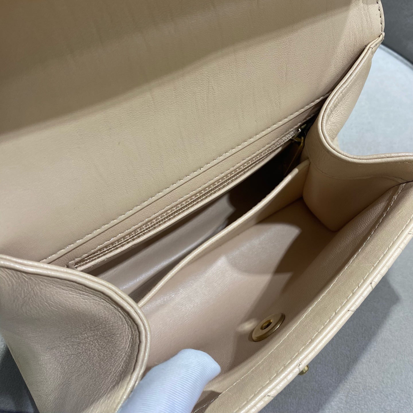 Chanel - Top Handle Flap Bag - Lambskin leather - Beige - (mini)