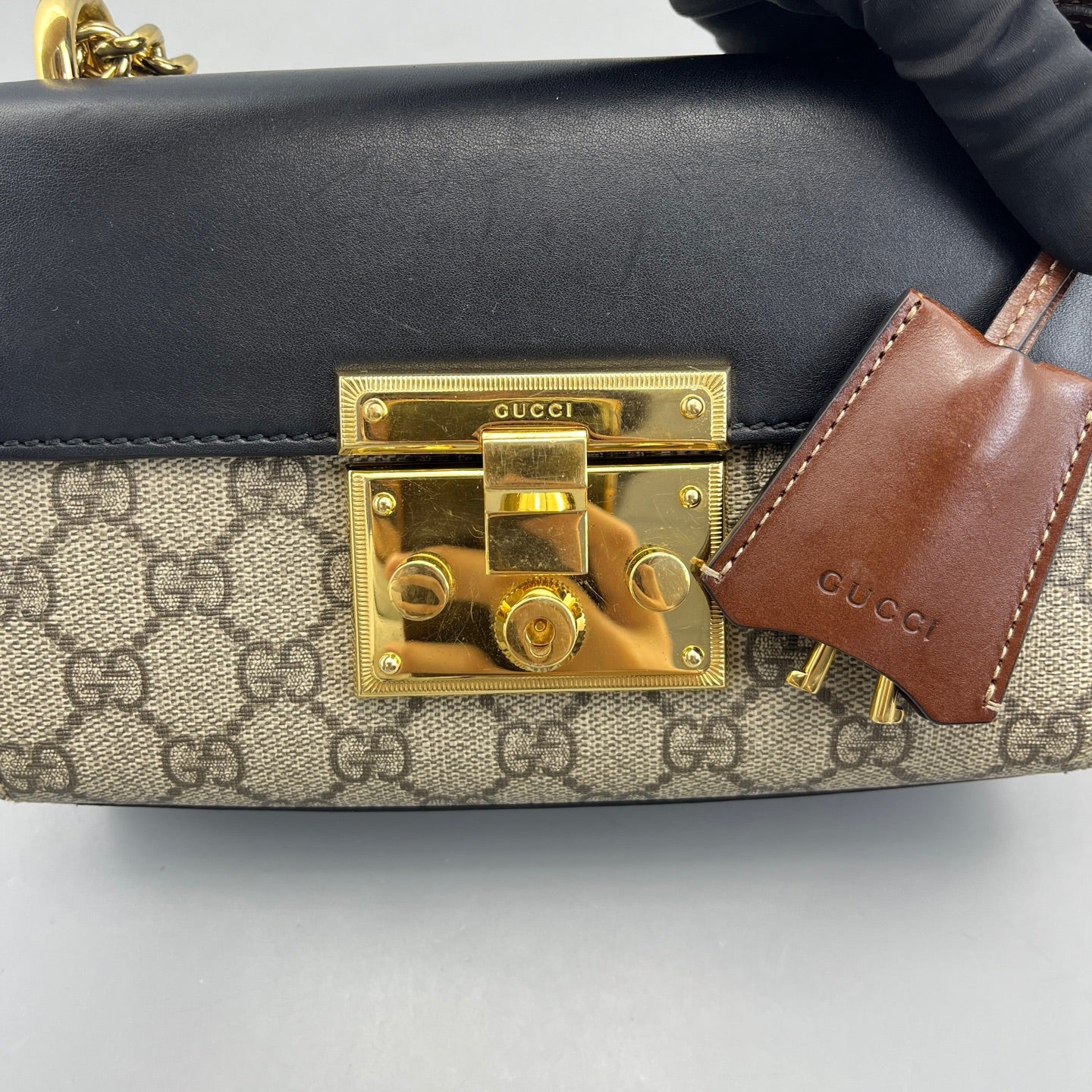 Gucci - Padlock Small - GG Supreme Canvas with leather trim - Beige, Ebony, Black, and Brown with gold-tone hardware - (Small)