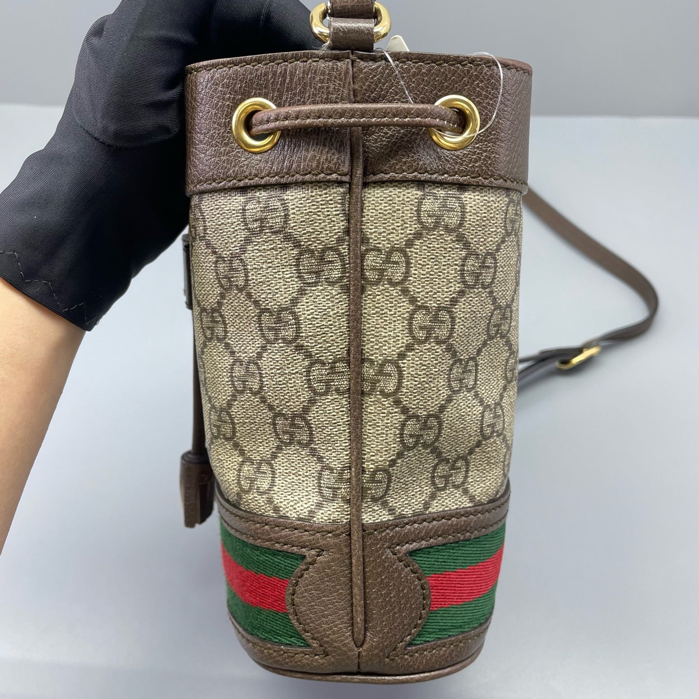 Gucci - Ophidia GG Supreme Mini Bucket Bag - GG Supreme canvas with leather trim - Brown - (mini)