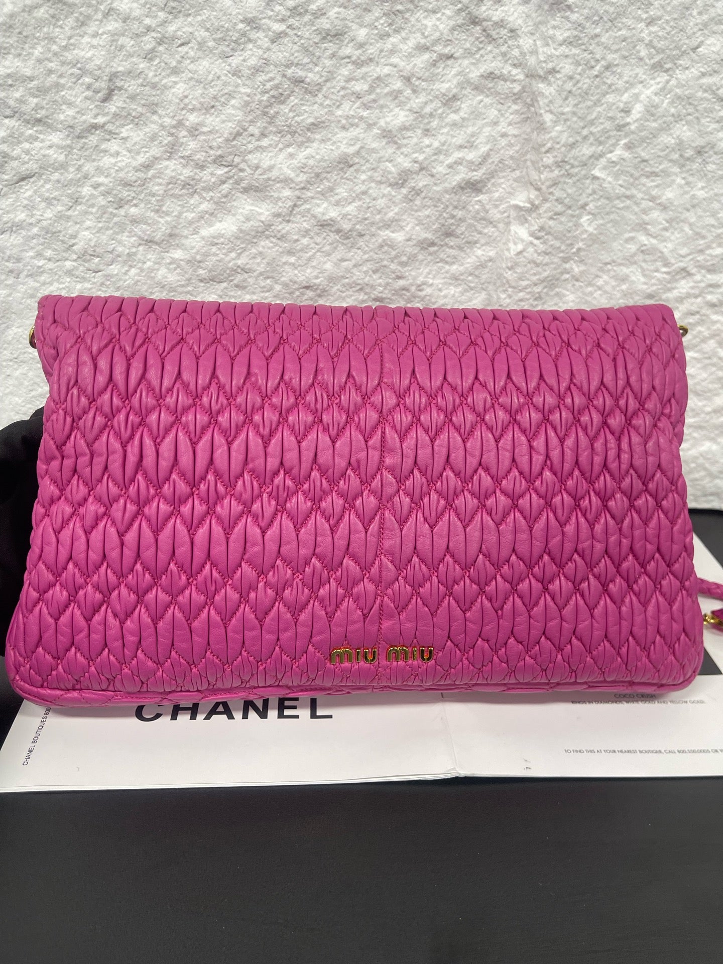 Miu Miu - Matelassé Jewel Chain Bag - Leather - Pink - (small)