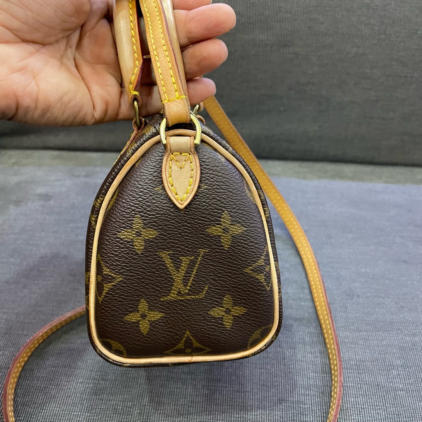 Louis Vuitton - Speedy Nano - Monogram coated canvas with Vachetta leather trim - Brown - (mini)