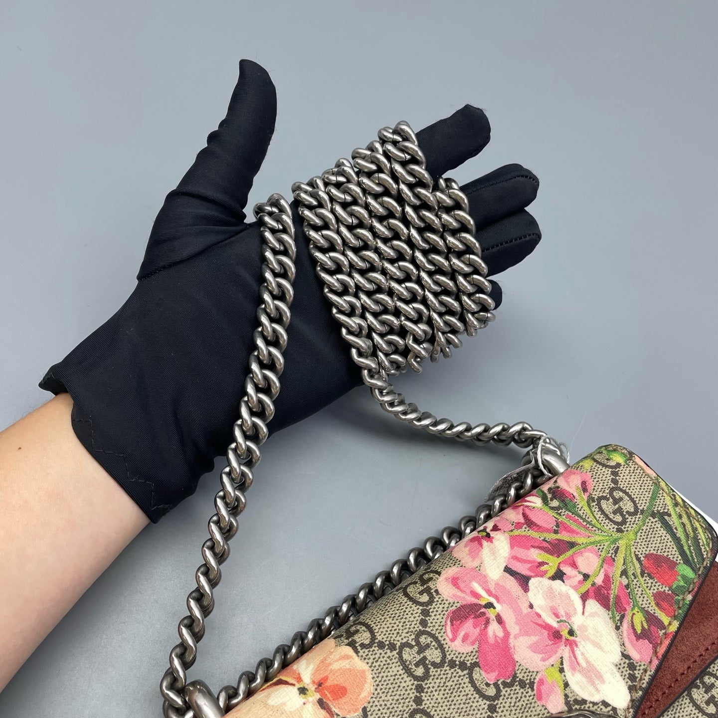 Gucci - Dionysus Floral Small Chain Bag - GG Supreme canvas, Suede, Leather trim - Multicolour, Beige, Burgundy - (small)
