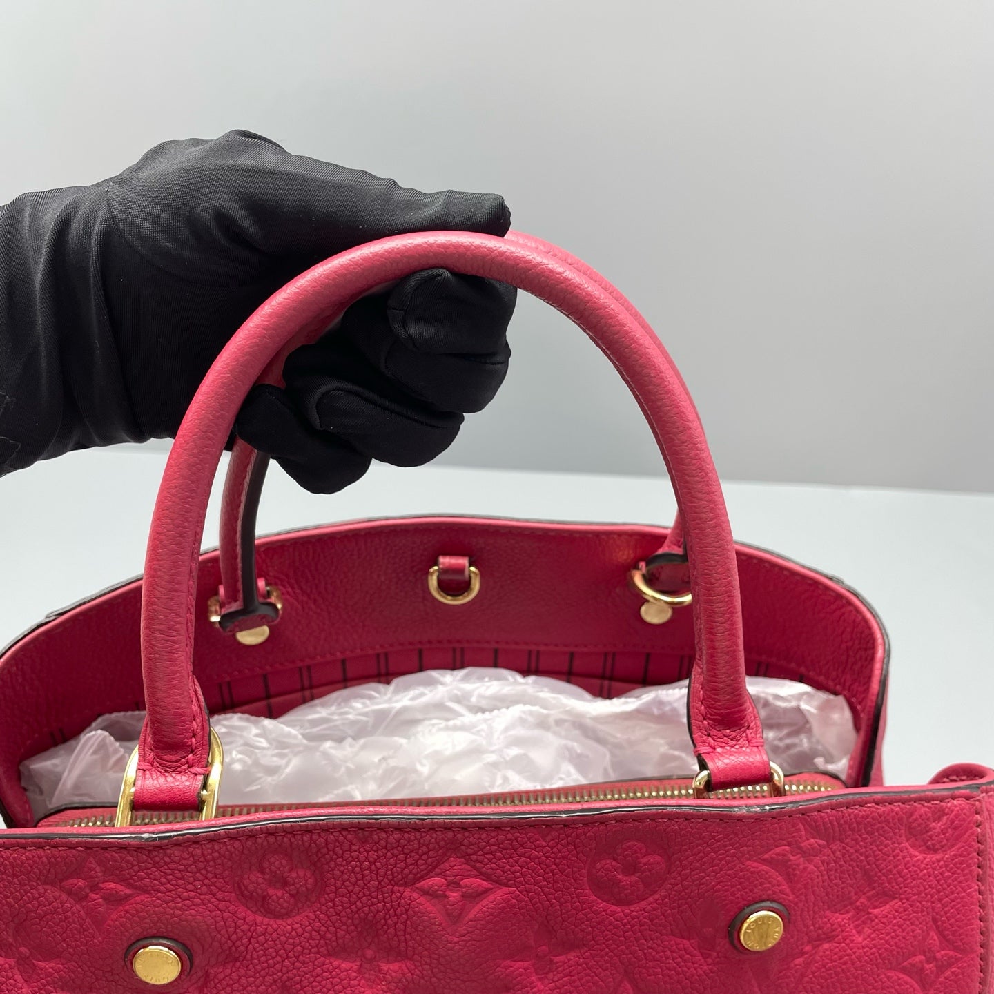 Louis Vuitton - Montaigne MM - Monogram Empreinte leather - Rose Red - (Medium)