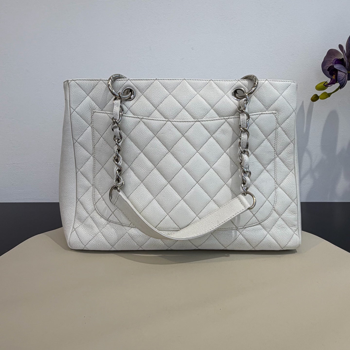 Chanel - Grand Shopping Tote (GST) - Caviar leather - White - (large)