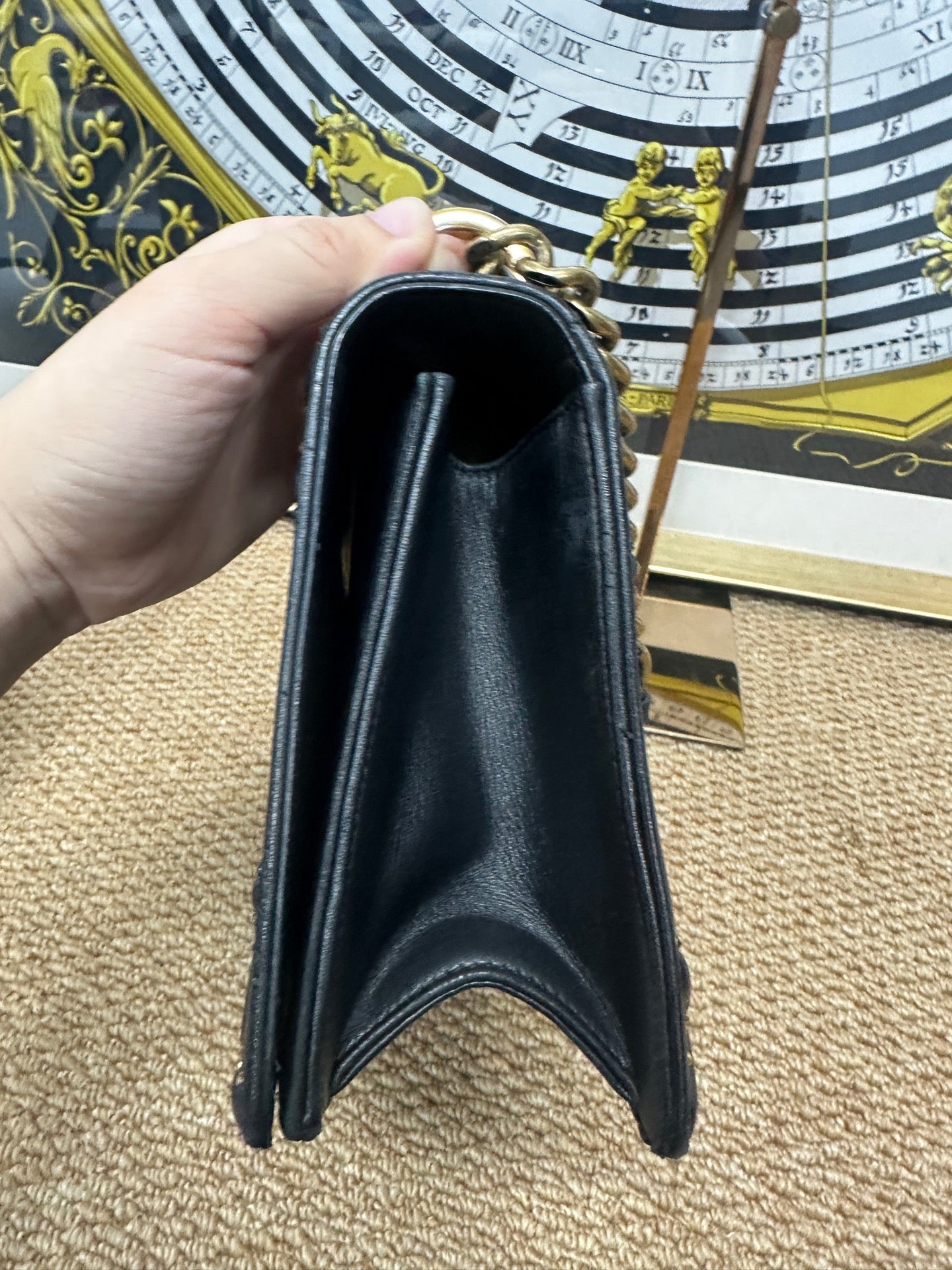 Dior - Black Studded Shield Bag - Leather - Black - (Medium)