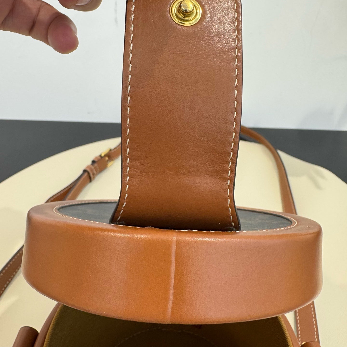 Celine - Triomphe Canvas Cylinder Bag - Triomphe Canvas and Leather - Brown - (small)