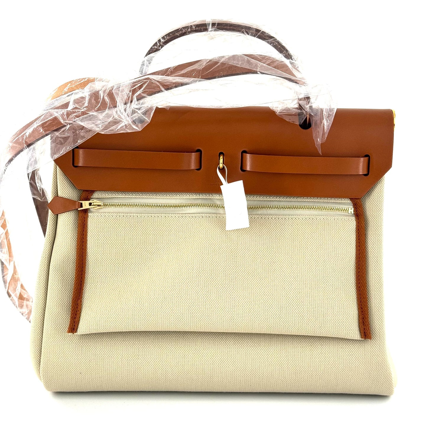 Hermes - Herbag Zip 31 Retourne - Canvas and Leather - Beige and Brown with Gold-Tone Hardware - (Medium)