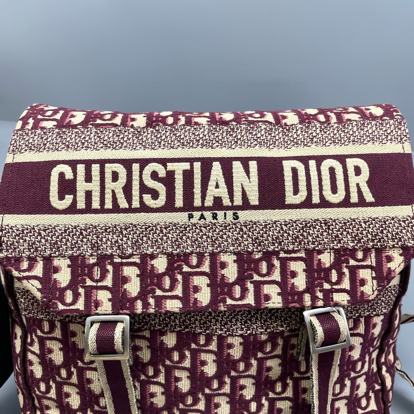 Dior - Camp Messenger Bag - Jacquard canvas - Burgundy - (medium)