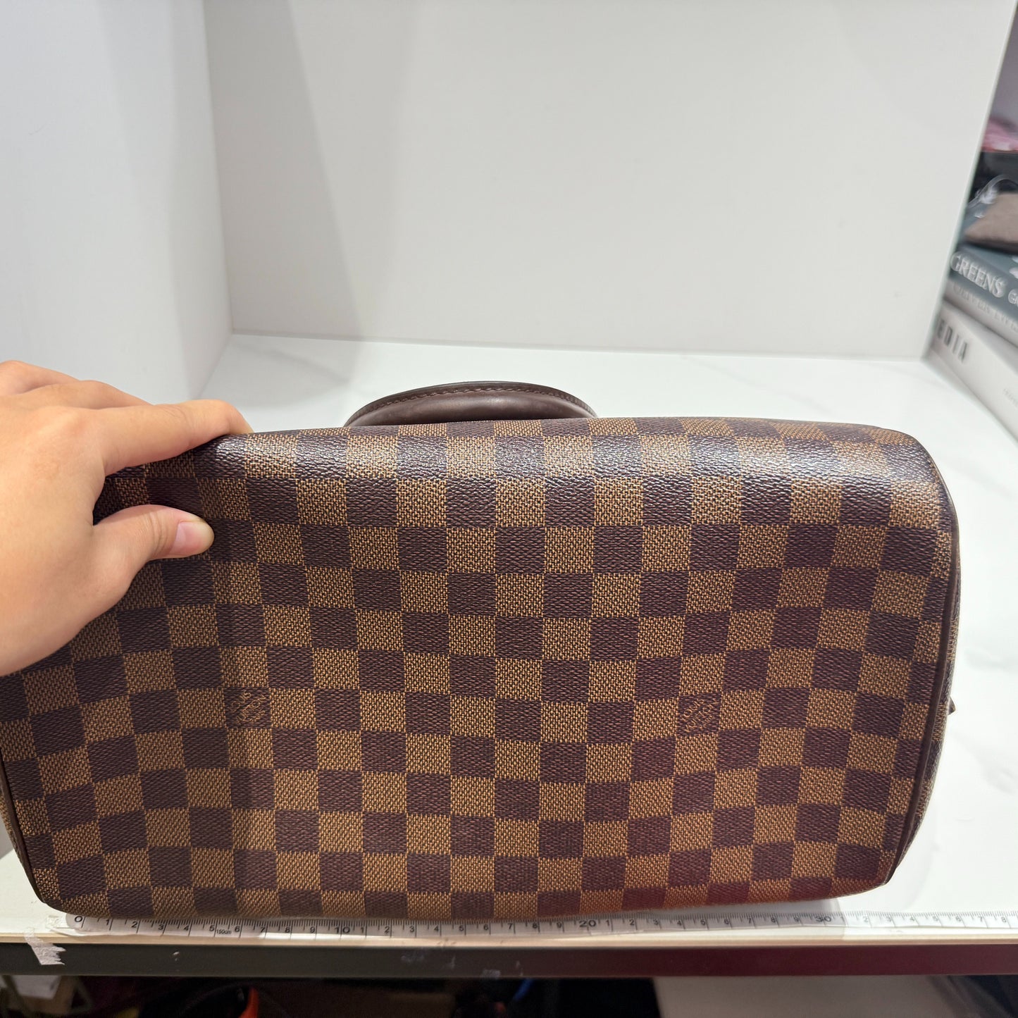 Louis Vuitton - Damier Ebene Bowling Bag - Damier Ebene coated canvas with leather trim - Brown - (Medium)