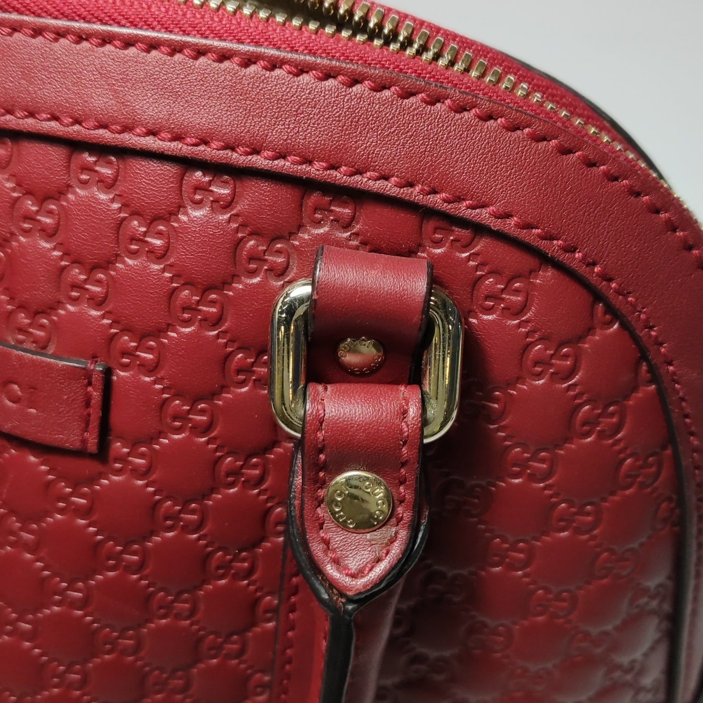 Gucci - Microguccissima Dome Bag (449654) - Leather - Red - (Mini)