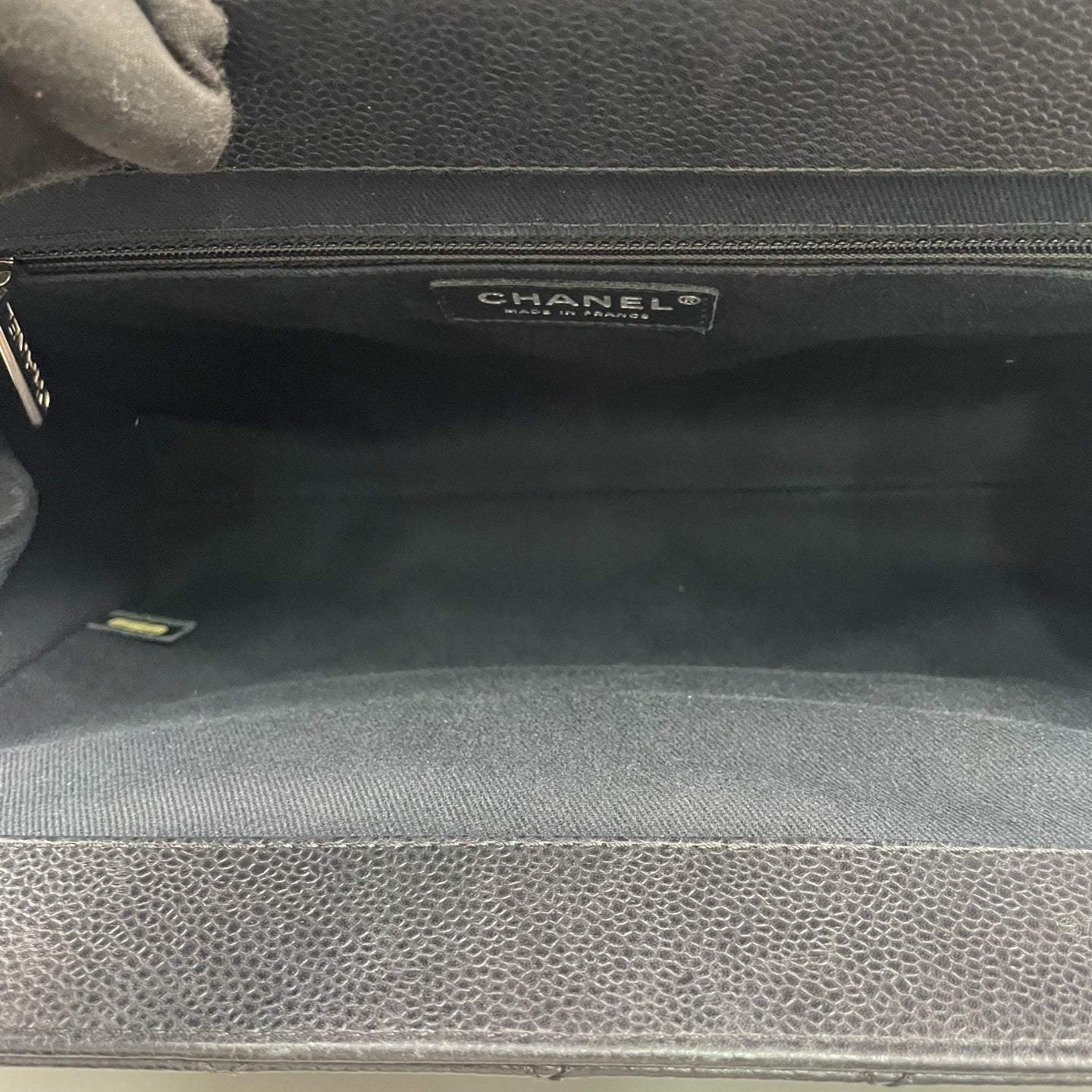 Chanel - Classic Quilted Clutch - Grained Calfskin Leather - Black - (Large)