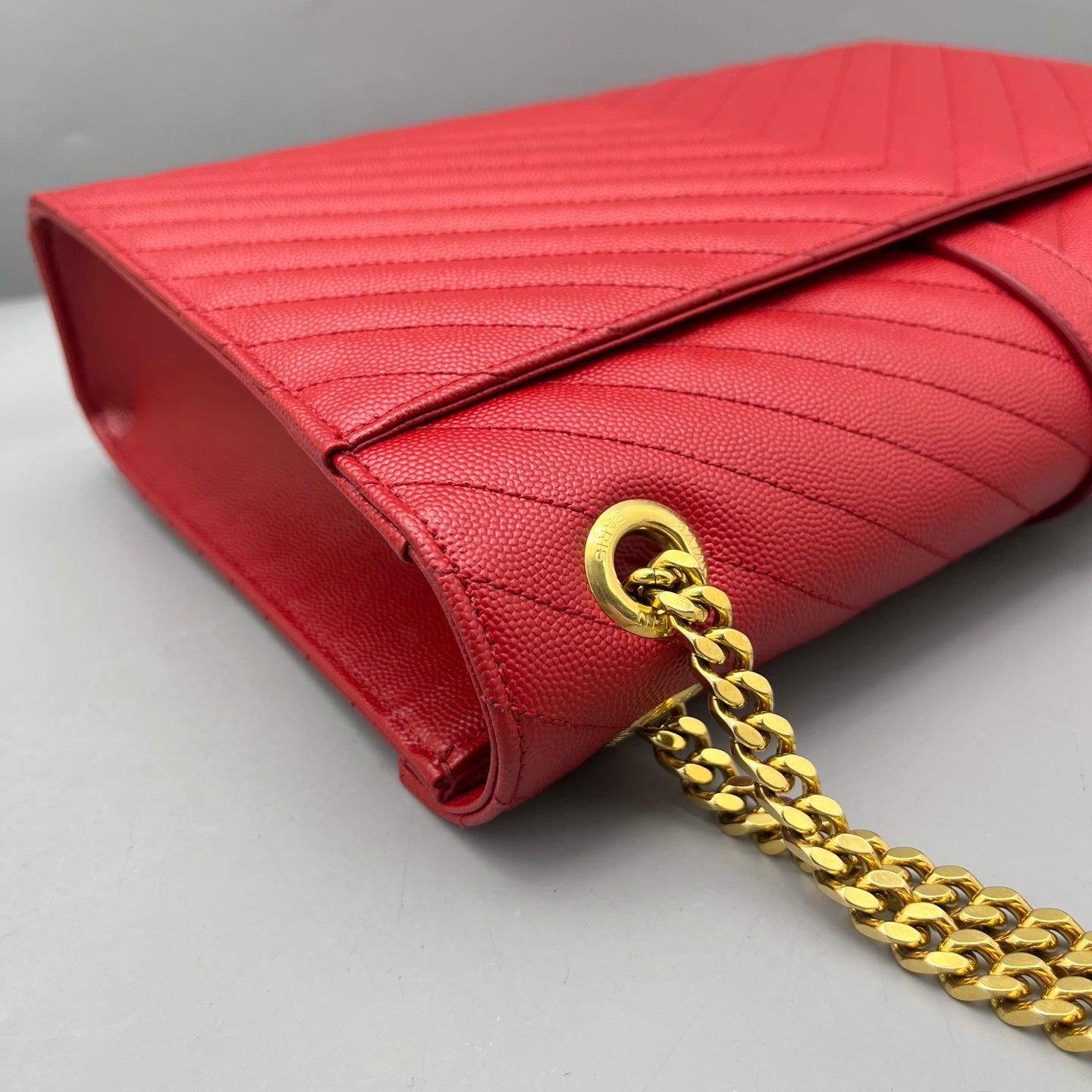 Saint Laurent - Envelope Chain Bag - Caviar leather - Red - (Large)