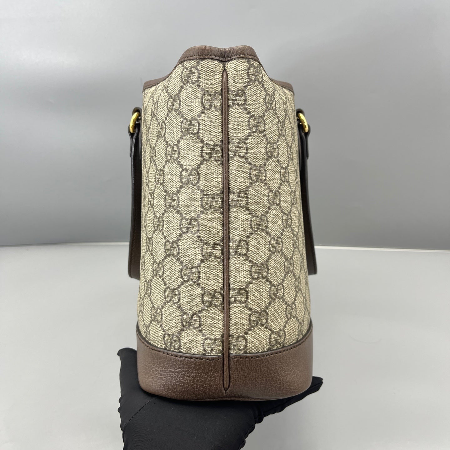 Gucci - GG Supreme Tote Bag - Coated canvas with leather trim - Brown - (Medium)