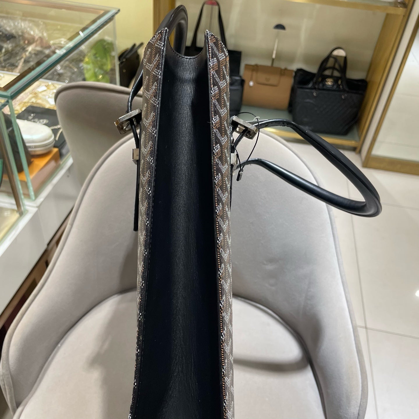 Goyard - Vertical Tote - Goyardine canvas and Leather - Black - (Large)