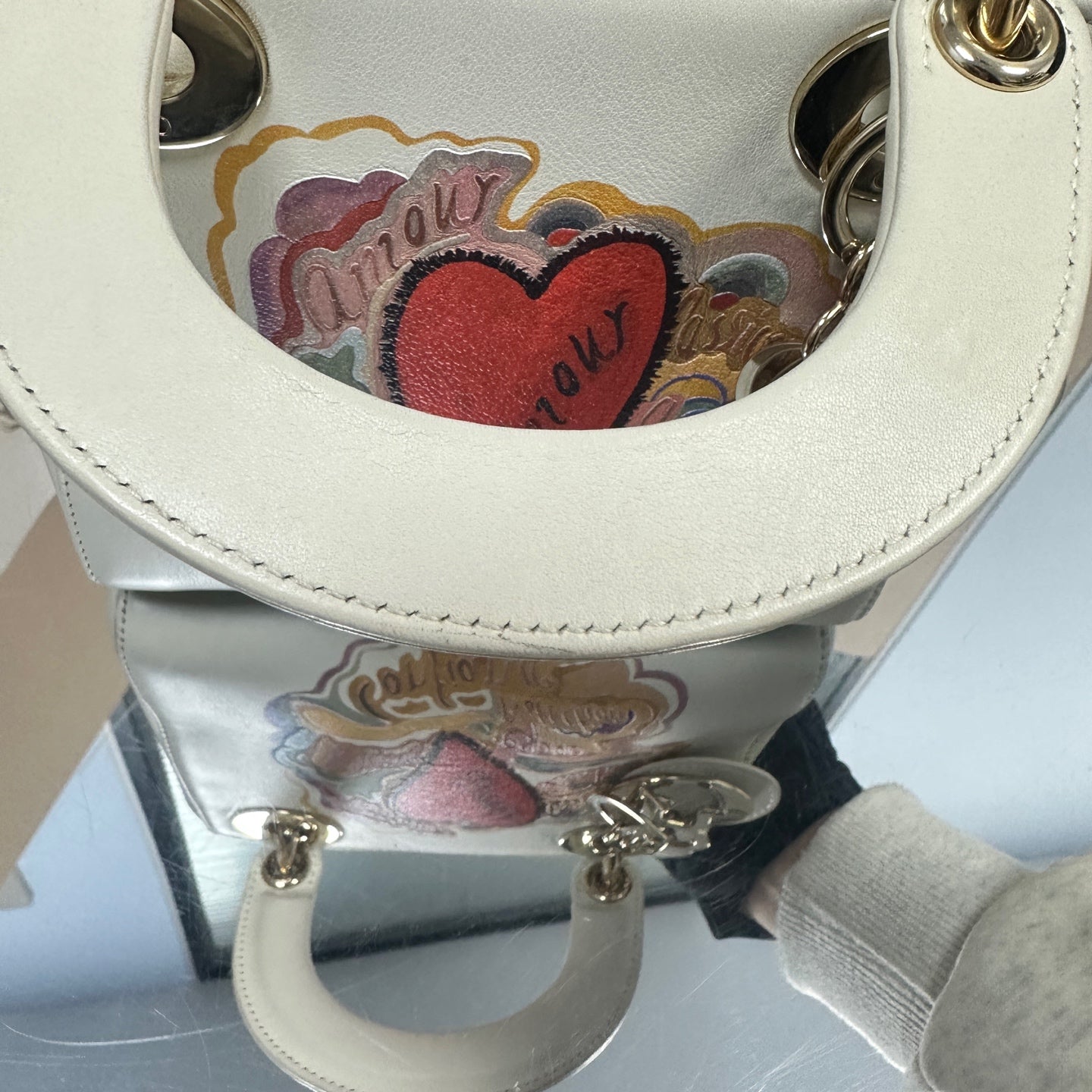 Dior - Lady Dior Mini (Amour Edition) - Leather - White - (mini)
