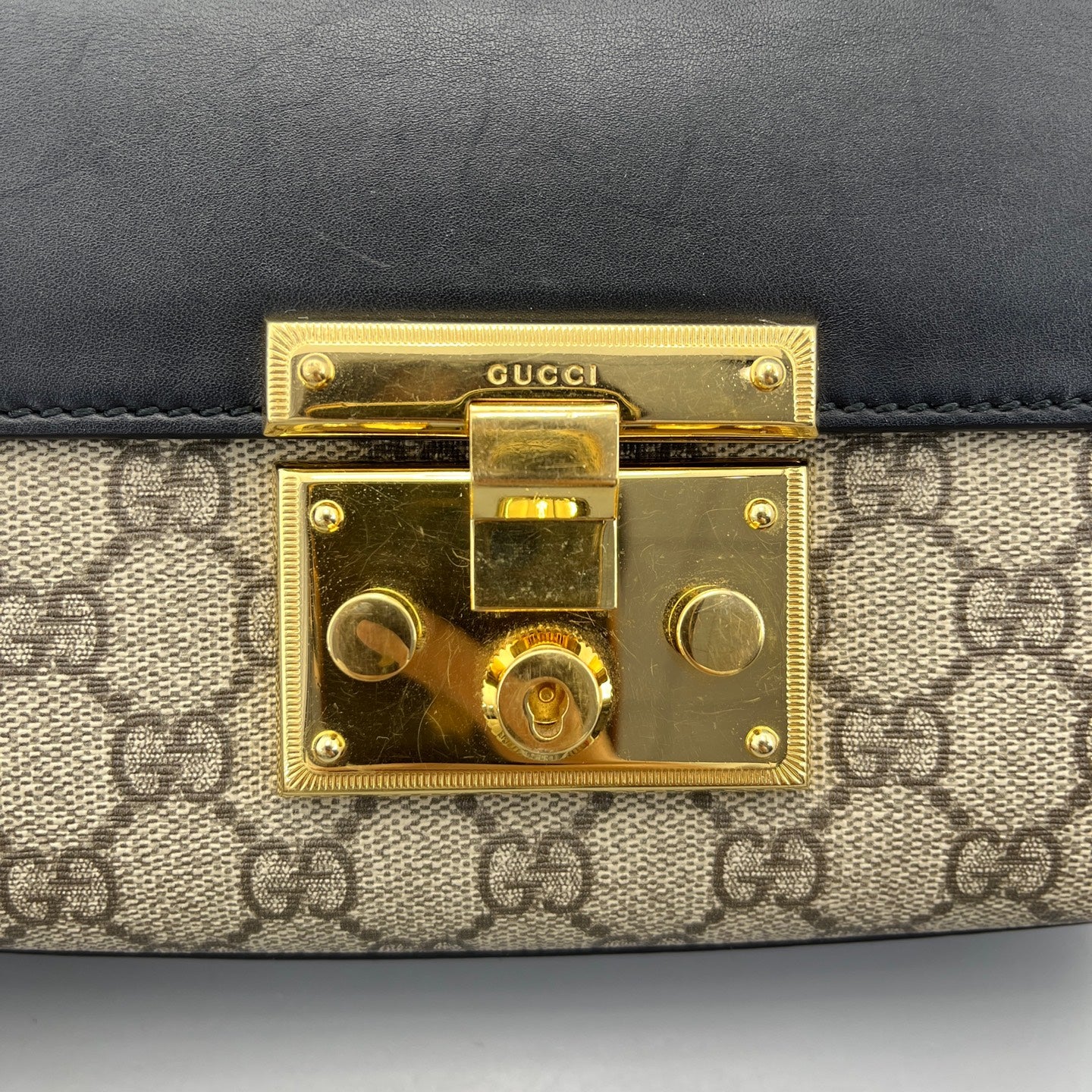 Gucci - Padlock Small - GG Supreme Canvas with leather trim - Beige, Ebony, Black, and Brown with gold-tone hardware - (Small)