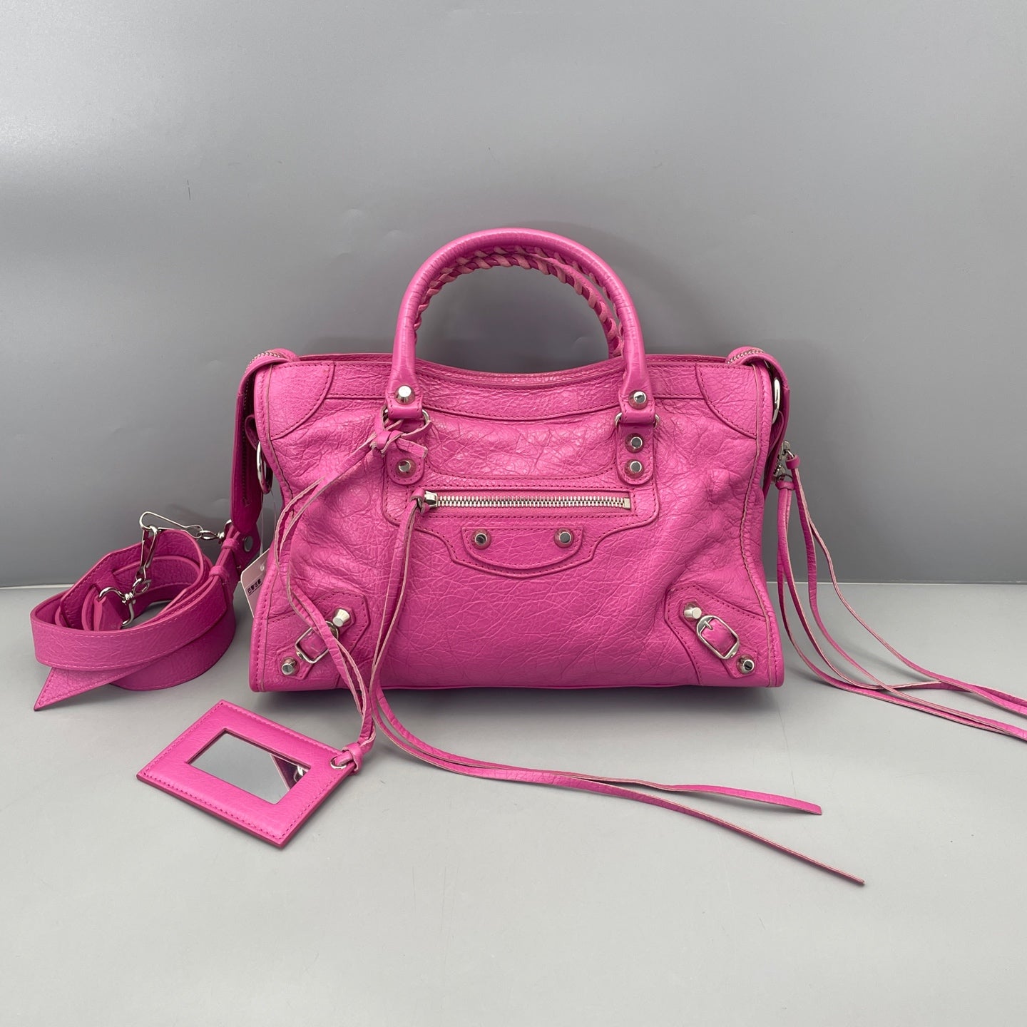 Balenciaga - City Bag - Distressed lambskin leather - Pink - (small)