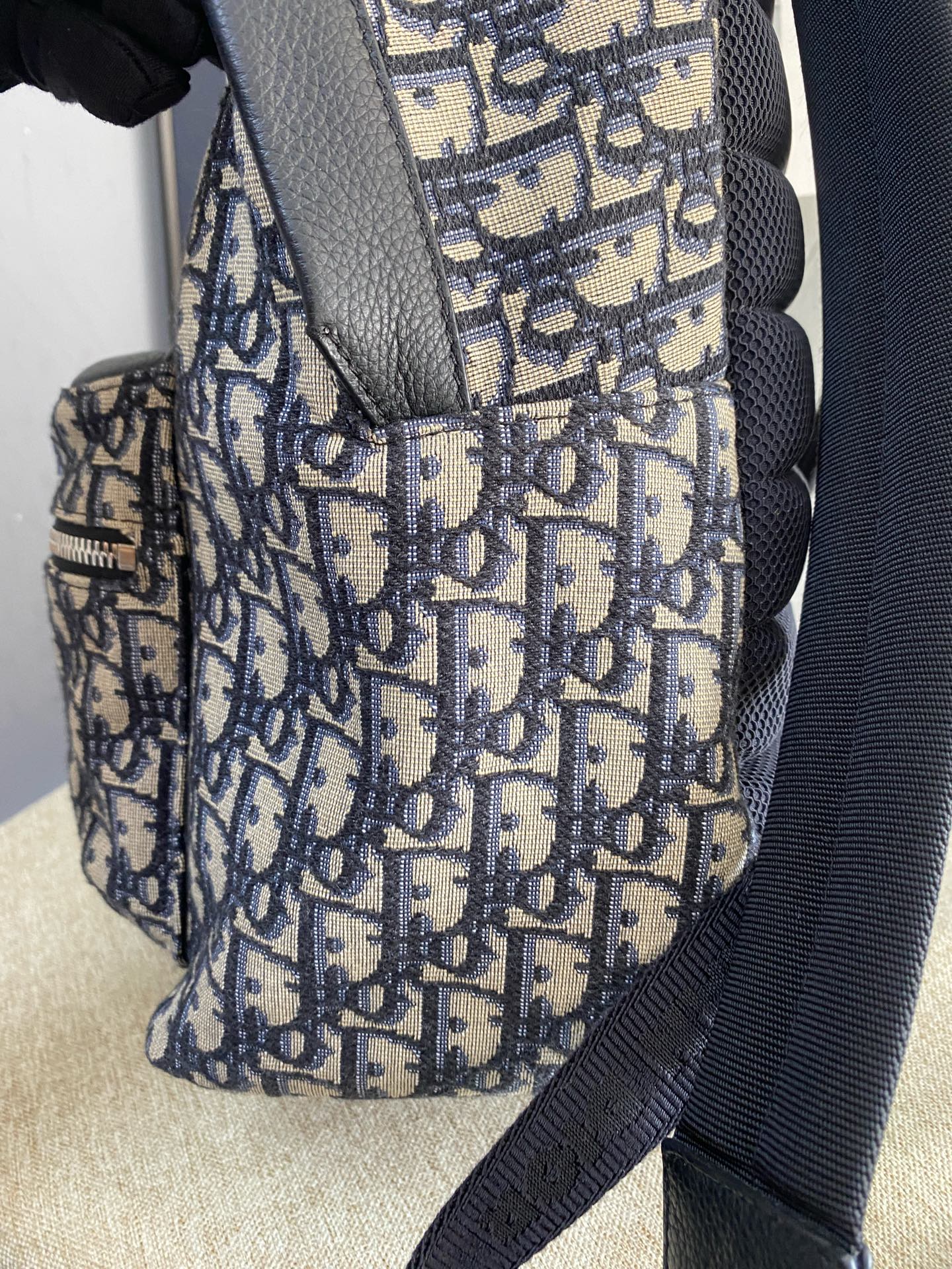 Dior - Oblique Canvas Backpack - Oblique canvas with leather trim and mesh backing - Multicolour - (large)