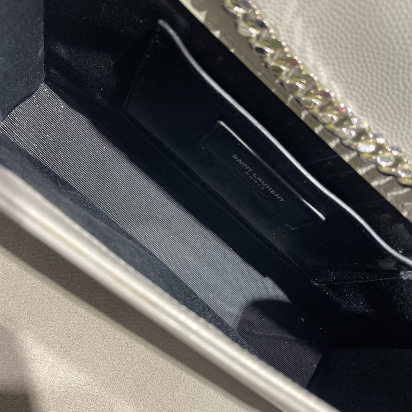 Saint Laurent - Kate - Grained calfskin leather - Grey - (small)