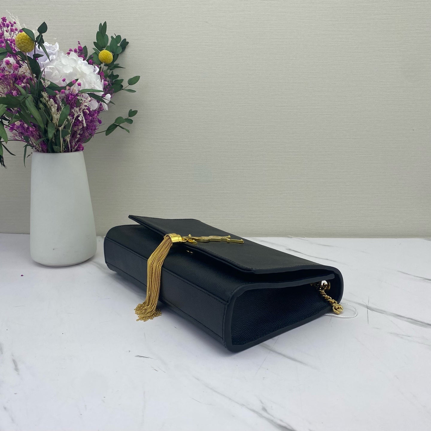 Saint Laurent - Kate Medium Tassel Bag - Grained calfskin leather - Black - (medium)